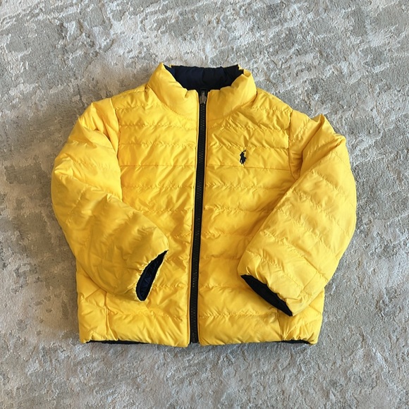 Ralph lauren size 3 reversible puffer! Navy on one side and yellow on the other! - Picture 2 of 2
